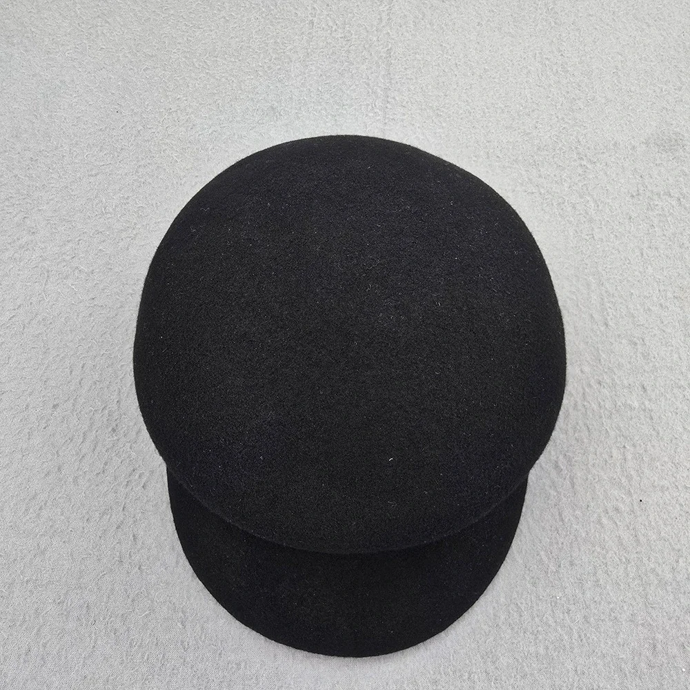 Mossimo Wool Felt Newsboy Cap Unisex OS Black Sweatband Baker Boy Cabbie Hat